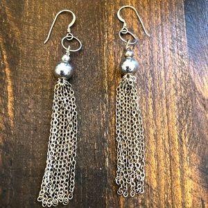 Silver chain drop earrings